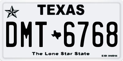 TX license plate DMT6768