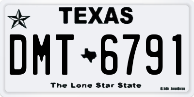 TX license plate DMT6791