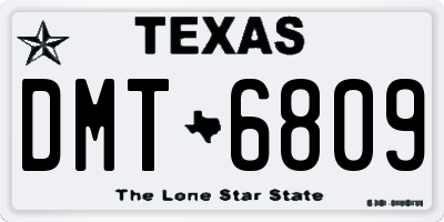 TX license plate DMT6809