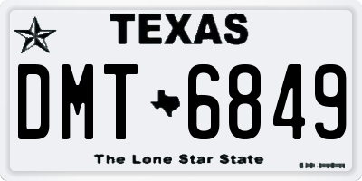 TX license plate DMT6849