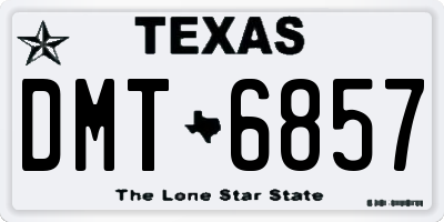 TX license plate DMT6857