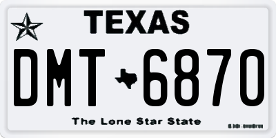 TX license plate DMT6870