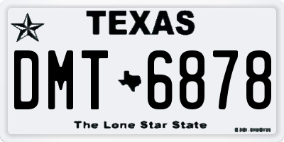 TX license plate DMT6878