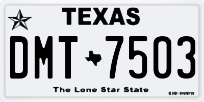 TX license plate DMT7503