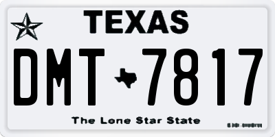 TX license plate DMT7817