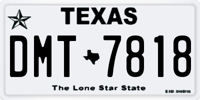 TX license plate DMT7818