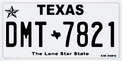 TX license plate DMT7821