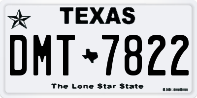 TX license plate DMT7822