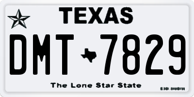 TX license plate DMT7829