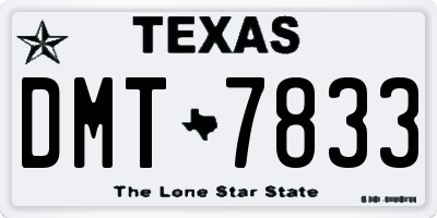 TX license plate DMT7833