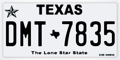 TX license plate DMT7835