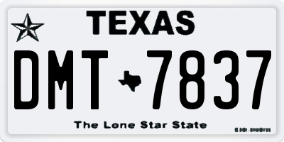 TX license plate DMT7837