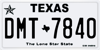 TX license plate DMT7840