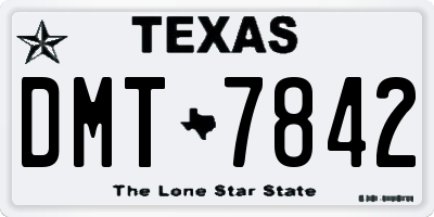 TX license plate DMT7842