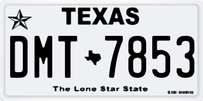 TX license plate DMT7853