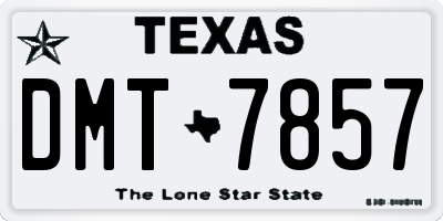 TX license plate DMT7857