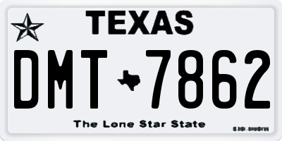 TX license plate DMT7862