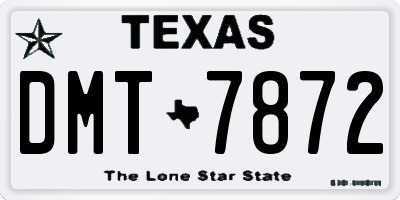 TX license plate DMT7872