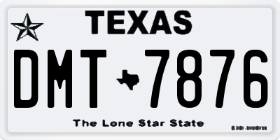 TX license plate DMT7876