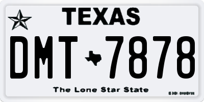 TX license plate DMT7878