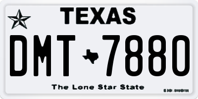 TX license plate DMT7880