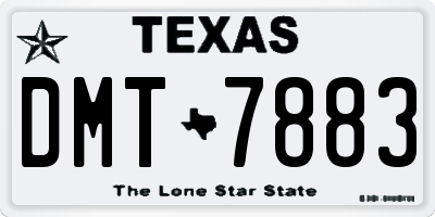 TX license plate DMT7883