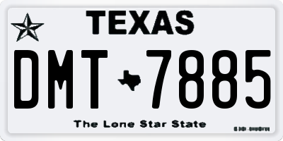 TX license plate DMT7885