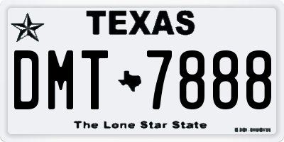 TX license plate DMT7888