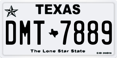 TX license plate DMT7889