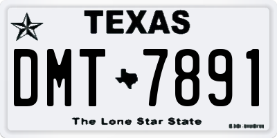 TX license plate DMT7891