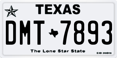 TX license plate DMT7893