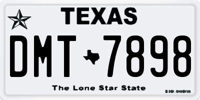 TX license plate DMT7898