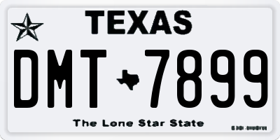 TX license plate DMT7899