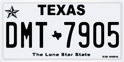 TX license plate DMT7905