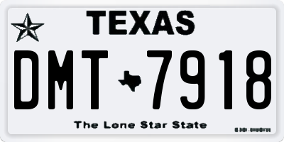 TX license plate DMT7918