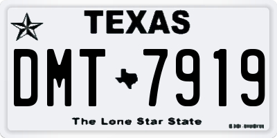 TX license plate DMT7919