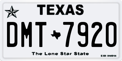 TX license plate DMT7920