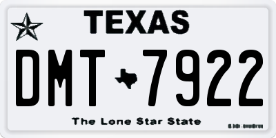 TX license plate DMT7922