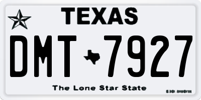 TX license plate DMT7927