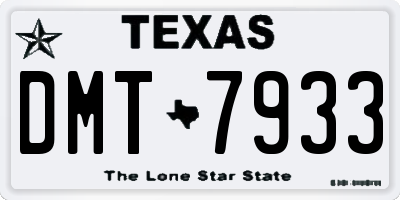 TX license plate DMT7933