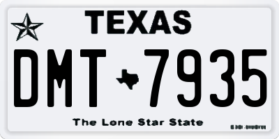 TX license plate DMT7935