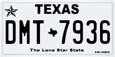 TX license plate DMT7936