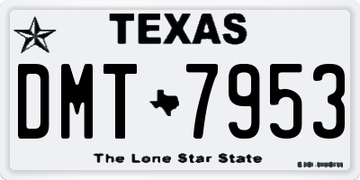 TX license plate DMT7953