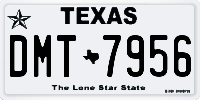 TX license plate DMT7956