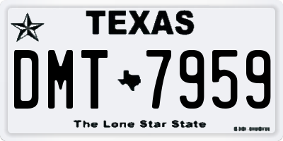 TX license plate DMT7959