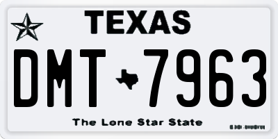 TX license plate DMT7963