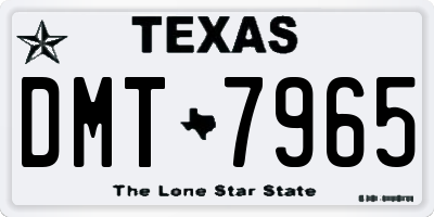 TX license plate DMT7965