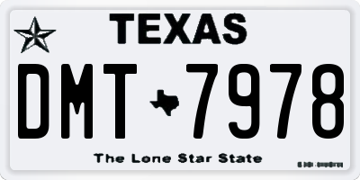 TX license plate DMT7978