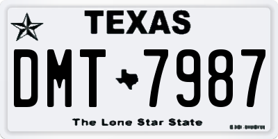 TX license plate DMT7987