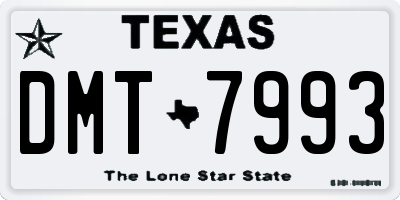 TX license plate DMT7993